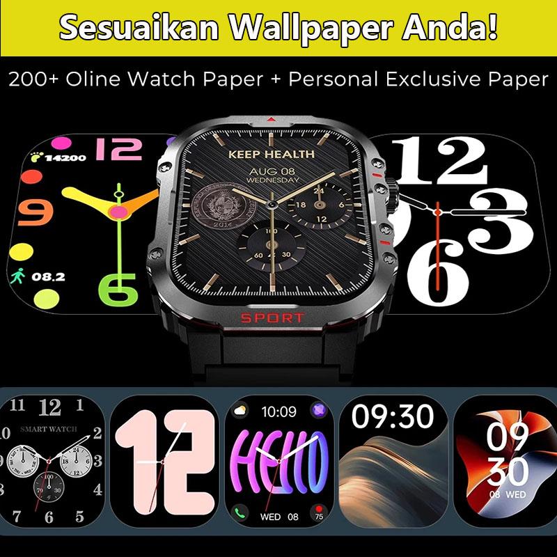 [COD +Free Strap] Jam tangan pintar H11-olahraga Bluetooth 2.01 inci layar HD penuh sentuh Bluetooth panggilan pemantauan kesehatan pemantauan olahraga lampu tahan air multifungsi jam tangan pintar Smartwatch gps