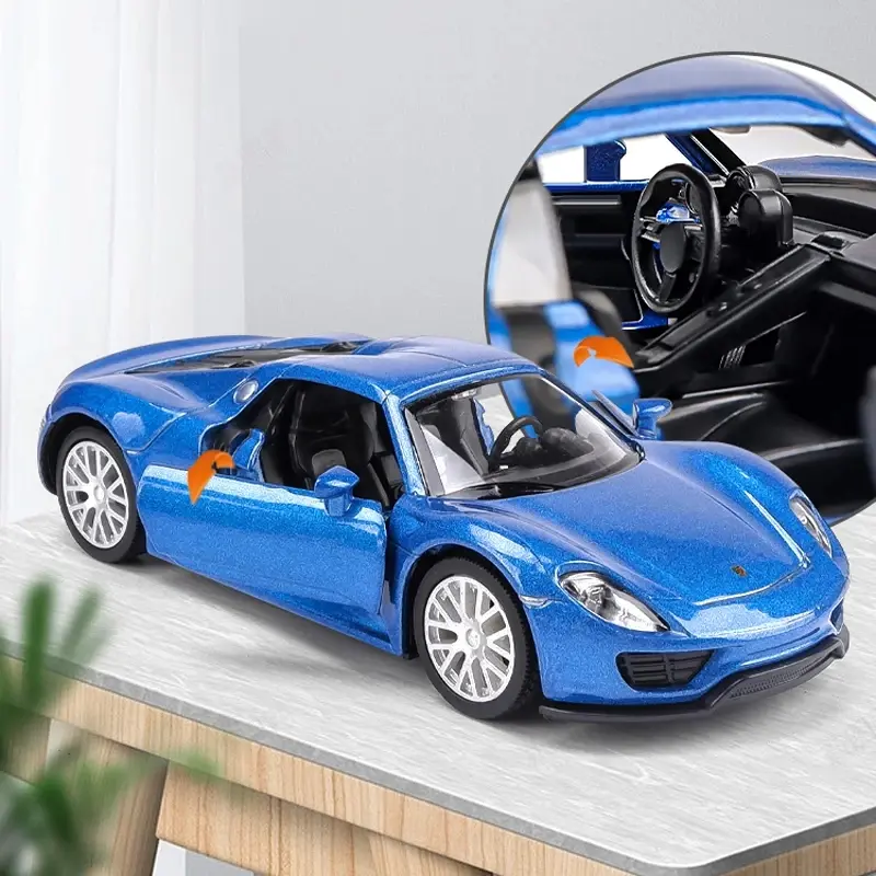 Xe Mô Hình Siêu Xe Porsche 918, RMZ City, Tỷ Lệ 1: 36, Hợp Kim, Mô Hình Sưu Tập Quà Tặng Trẻ Em, Đúc Khuôn Tinh Tế Và Ô Tô Đồ Chơi, Mô Phỏng, Tuyệt Vời Làm Quà Tặng Toy xe mini gt 2