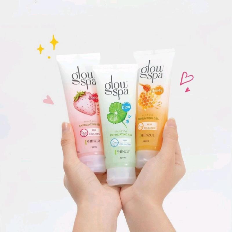[BUY1 GET1] Shinzui Glow Spa Exfoliating Gel 130 ml | Cica / Ichigo / Honey | Mengangkat Sel Kulit Mati 5