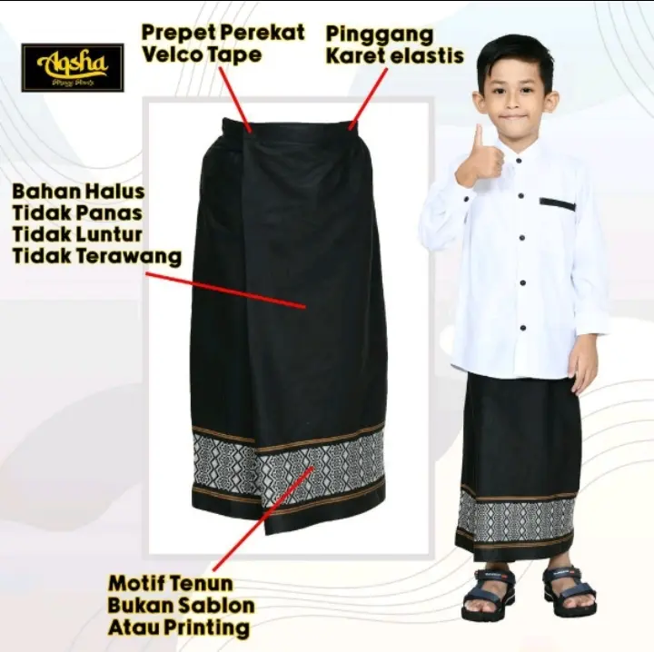 sarung instan anak Motif karakter Muslim / sarung anak instan Tenun / sarung anak 2-9 tahun / sarung instan anak laki laki 1