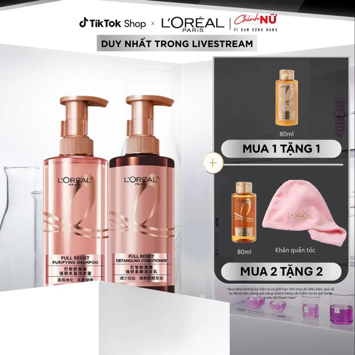 BỘ DẦU GỘI XẢ NGĂN NGỪA & GIẢM GÃY RỤNG TÓC GIÚP TÓC CHẮC KHỎE L’OREAL PARIS ELSEVE Full Resist Anti Hair Fall Shampoo 440ml