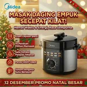 [diskon akhir tahun] Midea Electrical Panci Presto 5L - MPM50010AMG - Membagikan Hadiah Gratis-6 Layer Inner Pot / 11 in 1