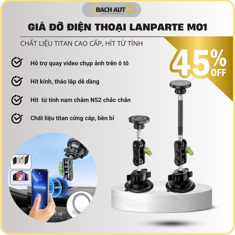   CHÍNH HÃNG  Giá đỡ điện thoại trên ô tô M01 Chất liệu Titan cao cấp Hít từ tính chắc chắn Hỗ trợ quay video trên ô tô Chính hãng Lanparte BACH AUTO 