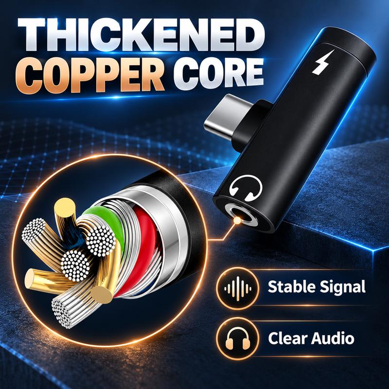 Bộ chuyển đổi âm thanh Type C sang 3,5mm 2 trong 1, jack tai nghe vừa sạc vừa nghe, bộ chia hợp kim nhôm hình chữ L