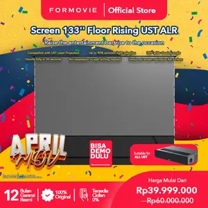 Formovie Layar Screen Proyektor 133 Screen Projector Floor Rising ALR PVC 133 Inch Motorized Floor Rising Projector Screen