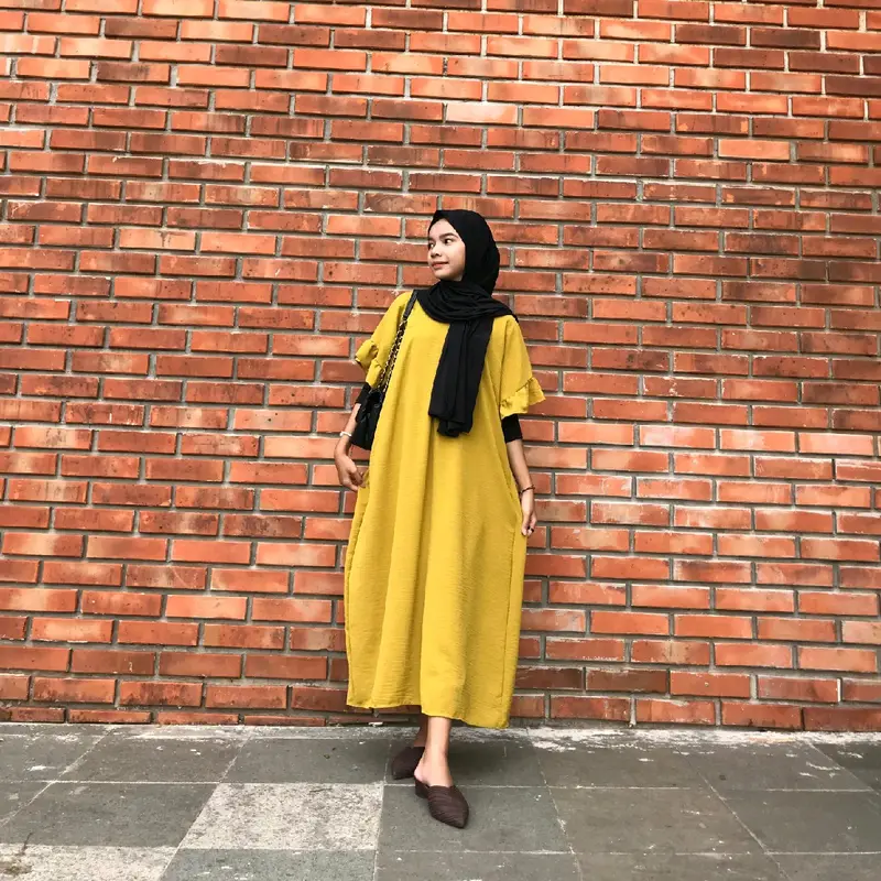 100 ribu 3 PCS Azzura long daster classic busui friendly daster viral Cantik Nyaman daster remaja 1