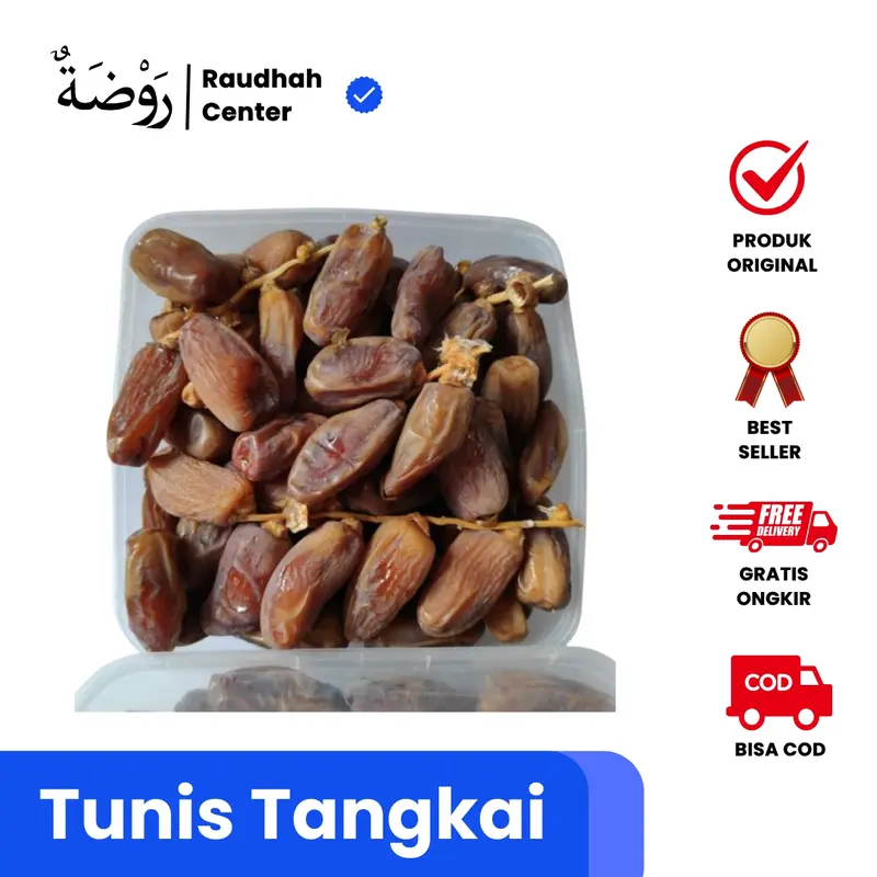 Kurma Tunis Tangkai Deglet Nour Premium 500 gram - Snack Makanan - Food Cemilan Manis kurma  kering 0