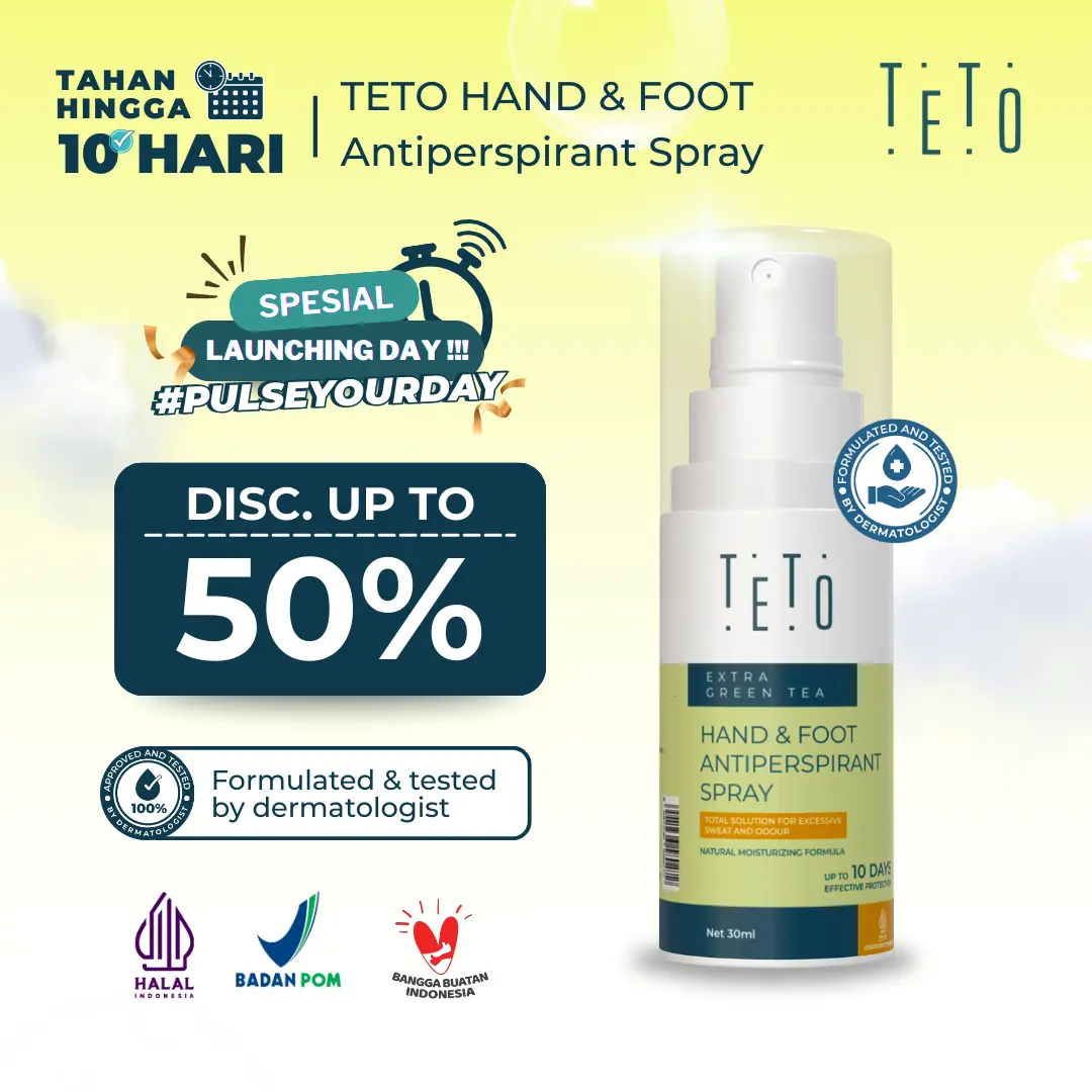 [BIG SALE] TETO Hand and Foot Spray 30ml yang mengurangi keringat & bau pada tangan dan Kaki hingga 10 Hari - Green Tea
