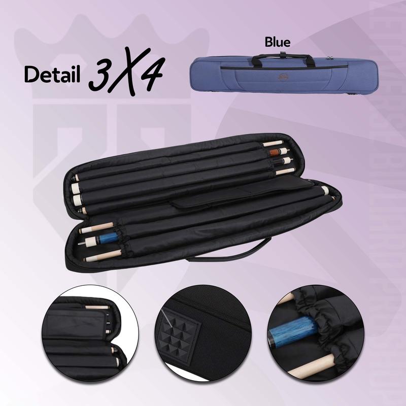 PIKU Buterfly Cue Bag 3x4 3B4S - Tas Billiard Premium 3 Butt 4 Shaft | Tas Billiard Carry Cue Case Carry 1