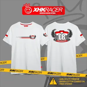 T-Shirt Kaos CB Indonesia By XHK RACER Apparel Cotton Combed 24s FREE STICKER Unisex Bisa COD
