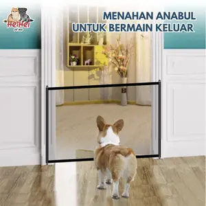 Pintu Jaring Penghalang Pagar Kandang Kucing Anjing - Magic Gate Pintu Jaring Penghalang Pagar Anabul