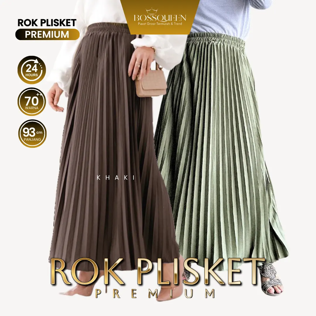 ROK PLISKET PREMIUM PART 2 Karet Muslim Wanita Motif Bawahan Panjang outfit  muslimah Maxi