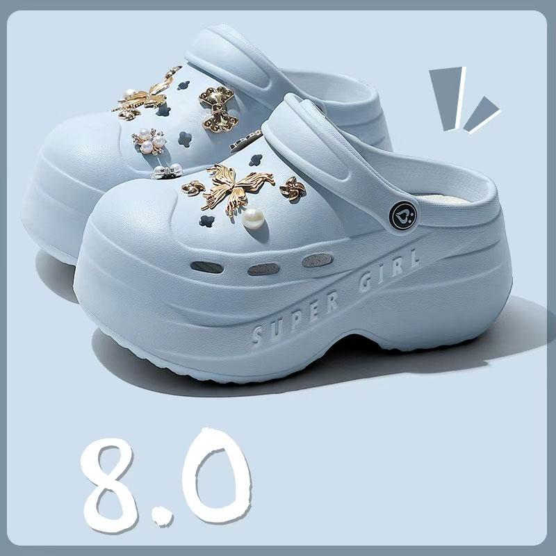 Super Girl Dép Nữ Sục Độn Đế 8cm Bướm Mẫu Mới Hót Trends Năm Nay Chất Liệu Cao Cấp Phù Hợp Đi Học Đi Làm Đi Chơi Du Lịch Dễ Phối Đồ Size EU 35-40 Kiểu Dáng Thời Trang Đa Dạng Màu Sắc