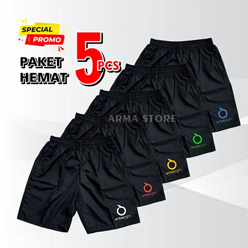 paket isi 5 pcs Celana Pendek Olahraga Pria dan Wanita buat lari volly gym renang futsal nyaman dipakai Sport