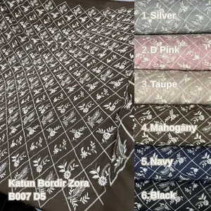 Katun Bordir Zora B007 D5 (Lebar 1.5M - Cocok untuk baju atasan, formal atau daily wear)