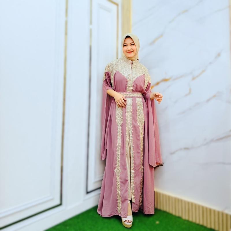 Product Introduction of Kaftan Meera Abaya Viral Terlaris Set Inner Gamis Dress Wanita  Muslim Lebaran 8
