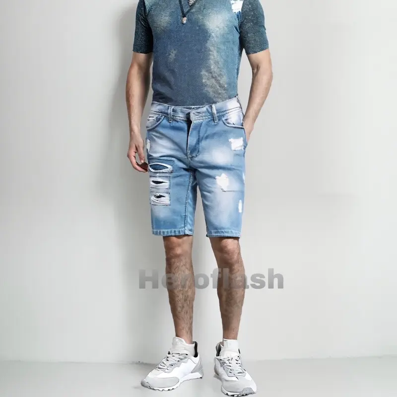 CELANA JEANS PENDEK SOBEK Distro Nyaman Pria Denim 6