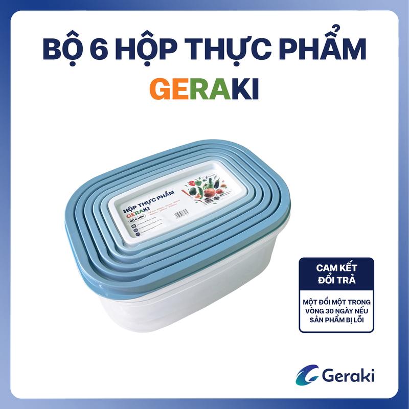[DEAL MỞ BÁN] Bộ 6 Hộp đựng thực phẩm Chữ Nhật Geraki (300-550-900-1300 ...