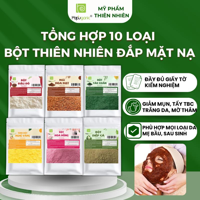 Tổng Hợp 10 Loại Mặt Nạ Bột Thiên Nhiên Đắp Mặt Dưỡng Da 50g Chuẩn Sấy Lạnh Giảm Mụn Tẩy TBC Trắng Da Mở Thâm Phù Hợp Mọi Loại Da