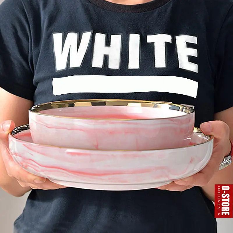 Piring Makan Keramik Mewah Mangkok Aesthetic Alat Makan Set Piring Saji Prasmanan Sendok Makan Tebal Mangkok Nasi Mangkok Kuah Kecil Dining Plate Vilia 6