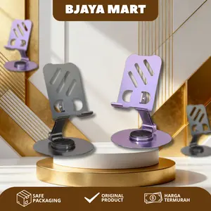 Stand Holder HP 360 Rotate Metal Besi Stainless Rotasi 360 Dudukan Ponsel Besi Phone Stand Holder Tablet Multifungsi