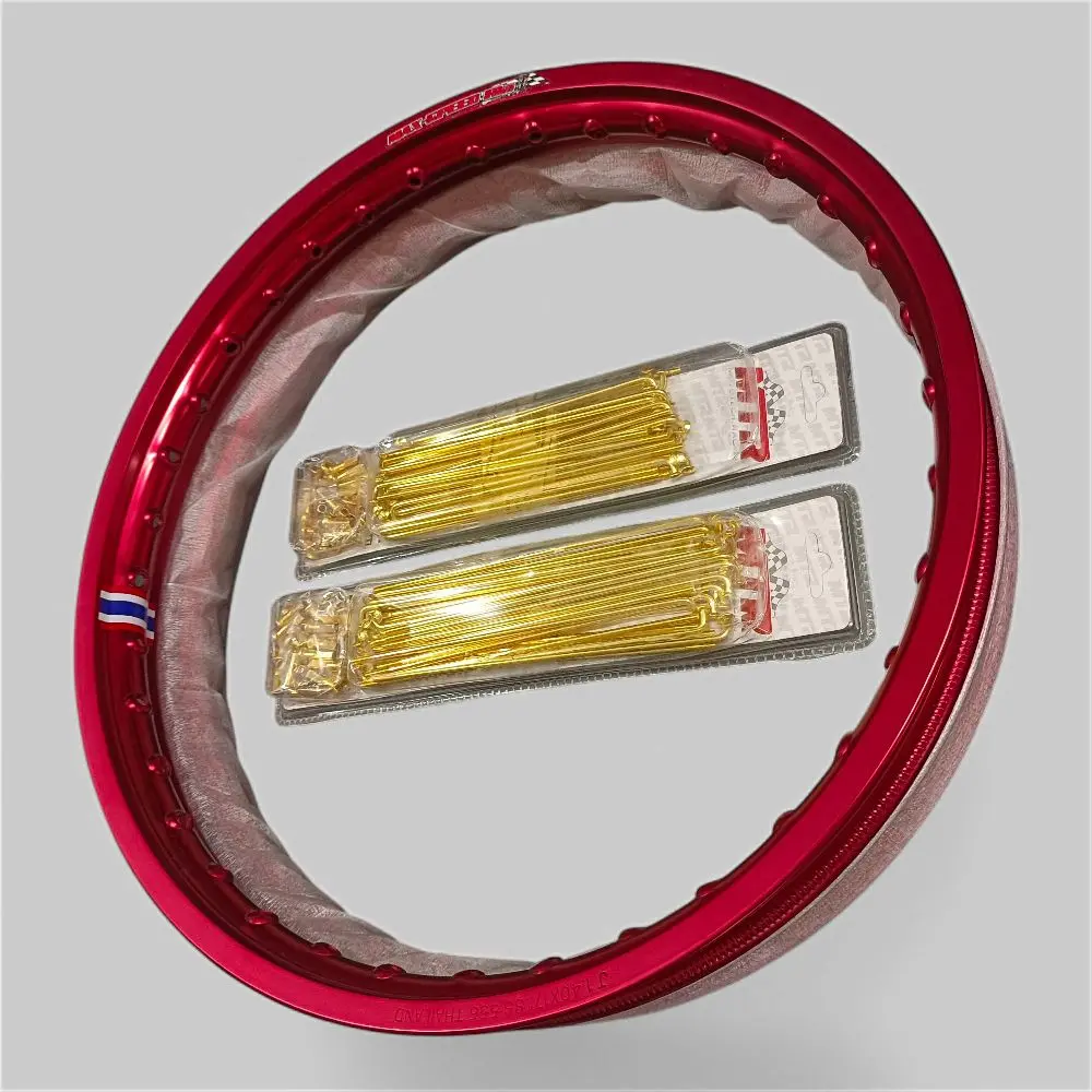 Alloy rim pair with gold spoke set (universal fit)