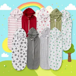 3 PCS Bedong Bayi Instan  Newborn Resleting Hoodie Topi 0-3 bulan Sleeping Bag Baby