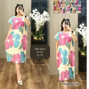 Daster Rayon Midi Dress Jumbo Wanita Ld 120
