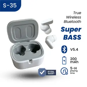 TWS S-35 Bluetooth Headphones TWS S-35 Earbuds Headset Wireless Stereo Suara Jernih Super Bass V5.4 200mAh Baterai 5 Jam Mainan Musik Earphone Handsfree