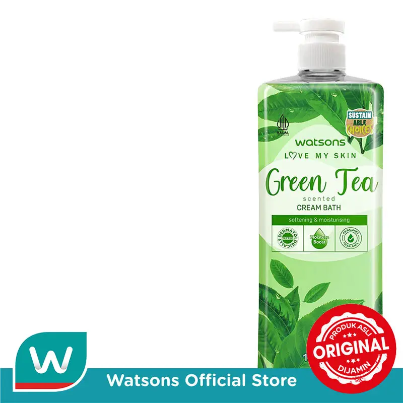 Watsons Green Tea Scented Cream Bath 1000ml 2