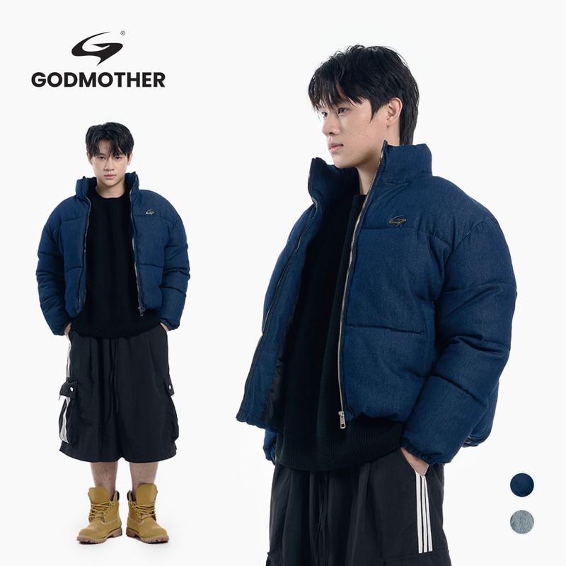 Áo Phao Boxy Denim Unisex Form Lửng GODMOTHER 2025