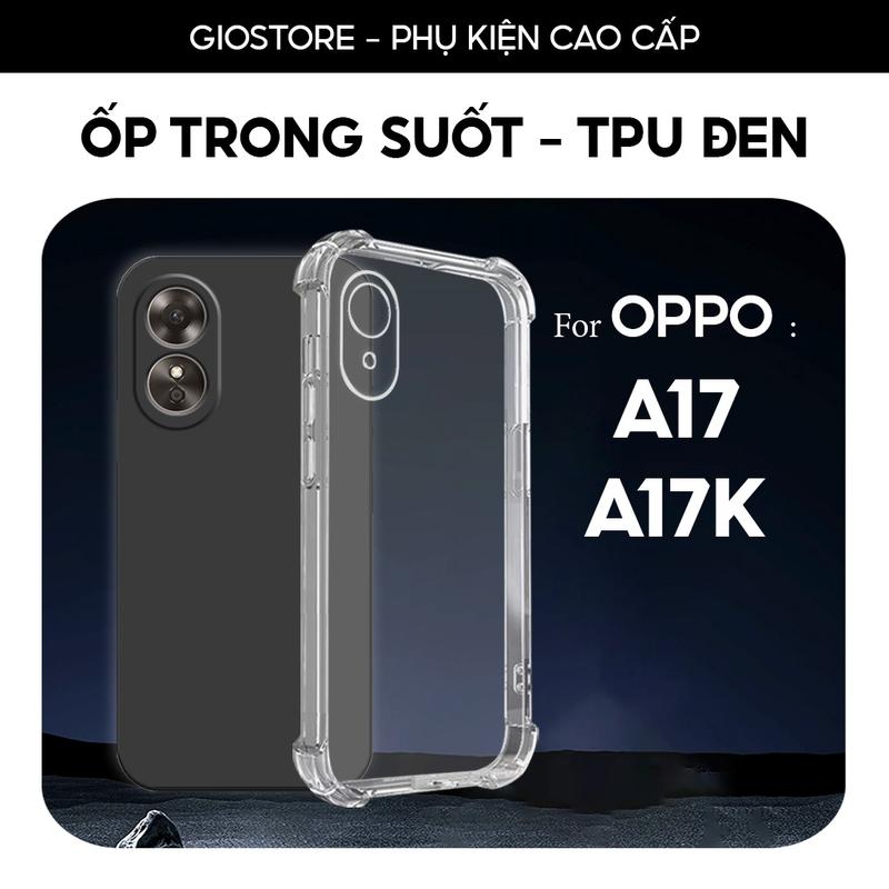 Ốp lưng dành cho OPPO A17 / A17K chống sốc, dẻo trong suốt, tpu đen silicon,…
