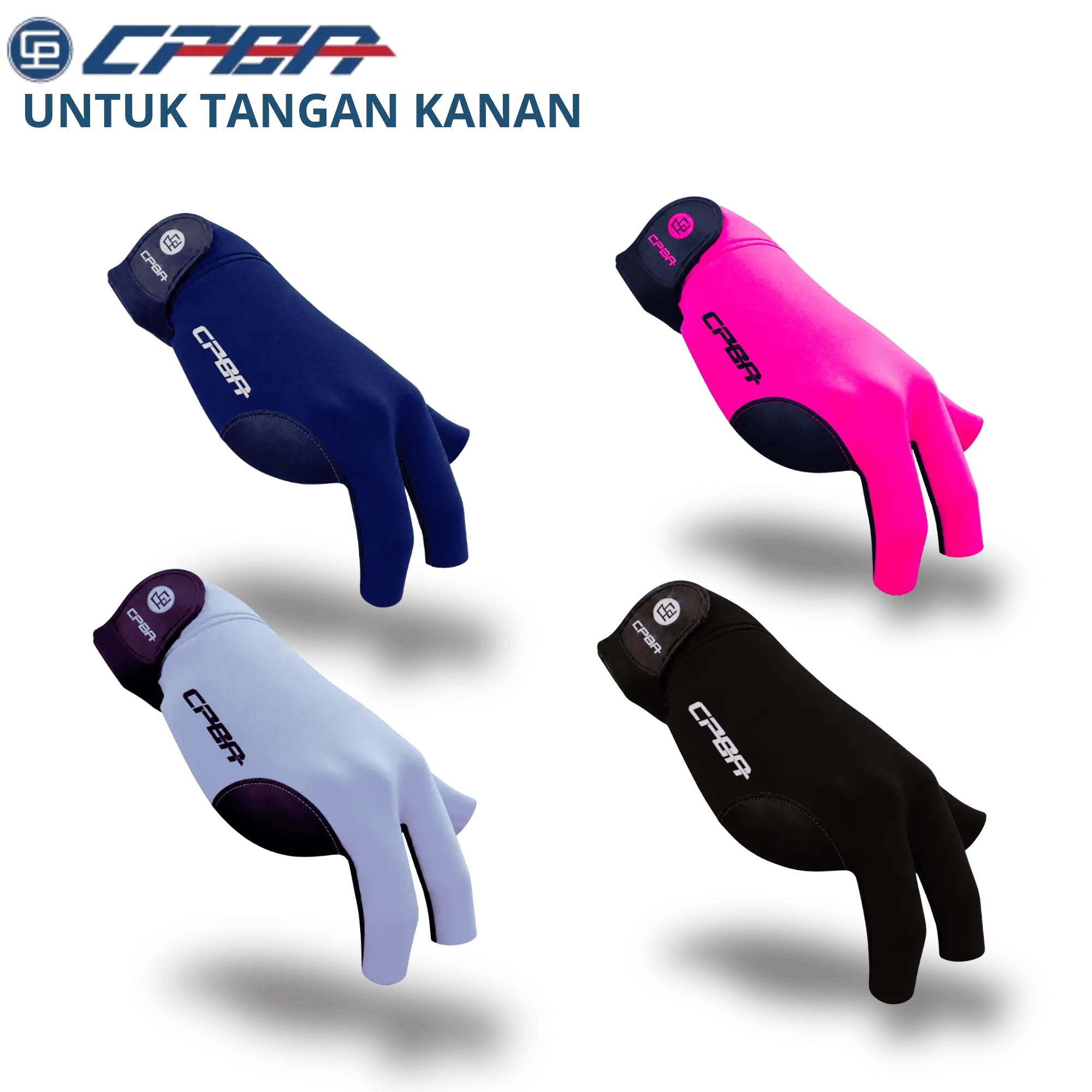 CPBA Sarung Tangan Billiard KIDAL KANAN 3 Jari Spandek Premium Anti Selip Unisex untuk Pemula dan Profesional Bahan Adem dan Nyaman