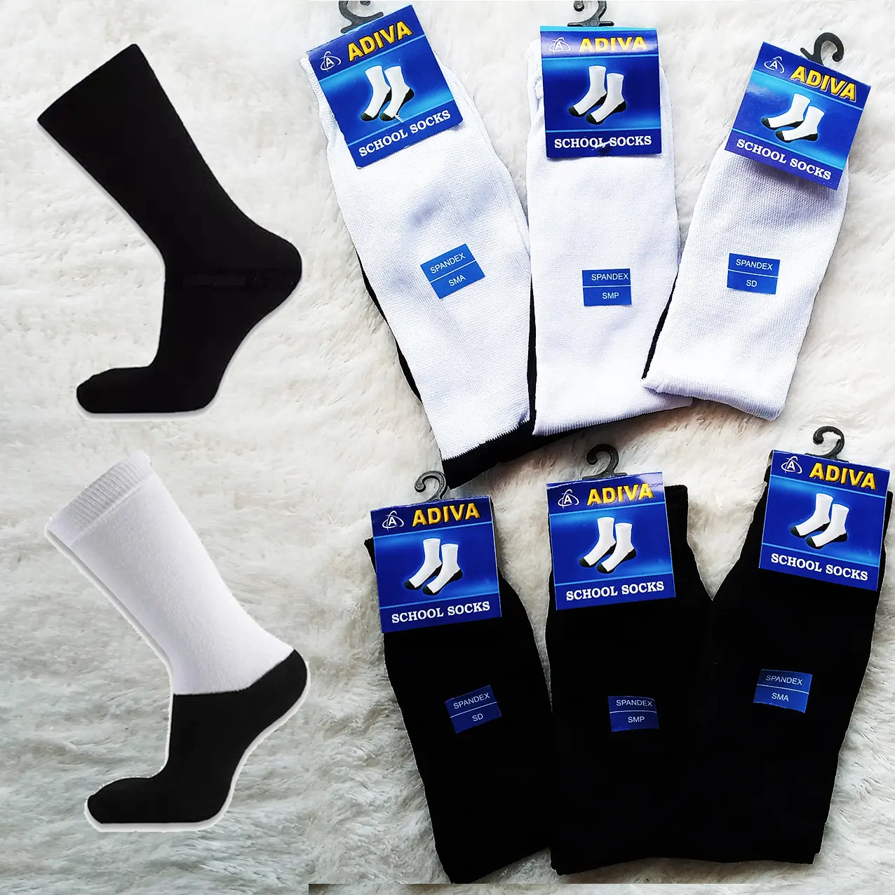 Harga Per-3 Pasang Kaos Kaki Sekolah SD, SMP, SMA Adiva - Kaos Kaki Anak Sekolah