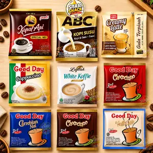 Kopi Sachet Mix Terlengkap 10 Pcs - Good Day, Kapal Api, ABC Susu, Luwak White Koffie, Tora Bika
