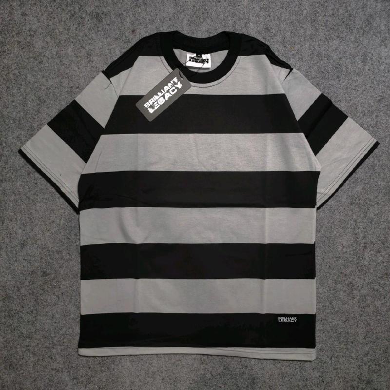 VD - Baju kaos salur terbaru / kaos pria lengan pendek/ kaos belang unisex / kaos oversize bisa cod kain nyaman distro pendek lembut combed Atasan Cowok Keren Motif Hitam Motif Hitam Motif Hitam Dewasa Katun Polos 7