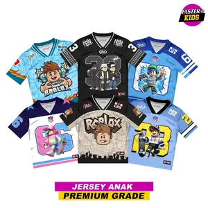 Faster Kids - Jersey Anak Motif Roblox Usia 3-14 Tahun - Baju Roblox Anak- Kaos Outdoor Minecraft Lucu - Atasan Anak Laki-laki Perempuan Outdoor Sport