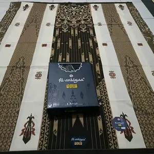 Sarung Al anbiyaa' gold Motif BHS mewah Hitam  Dewasa Muslim Pria Santri Katun Garis Batik Lembut Tebal Pekalongan Putih Hijau