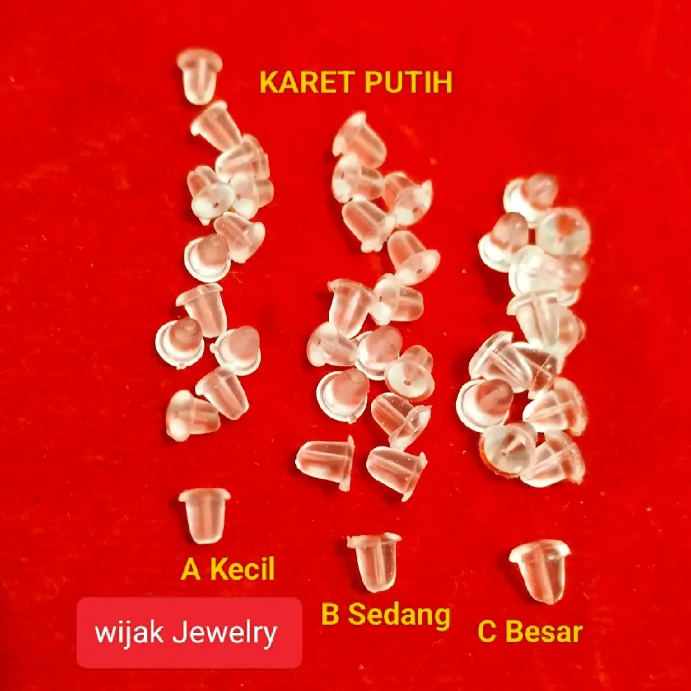 Karet Putih Penahan Tindik/suweng isi 6 pasang(12pcs)