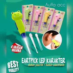 Earpick LED Karakter Cartoon Lucu Cute Animal Korek Kuping Karakter LED Pembersih telinga Removal
