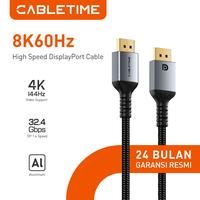 Gambar CABLETIME Kabel DisplayPort DP 8K 1.4 High Speed Male to Male For Gaming - 1M dari Cabletime Indonesia Kota Administrasi Jakarta Barat 1 Tokopedia