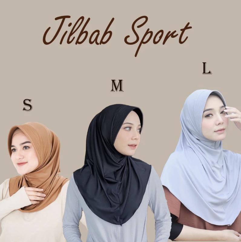 Hijab Sport / Jilbab Sport / Kerudung Sport Size S M L Bergo Instan Lembut Nyaman Muslim Sporty 2