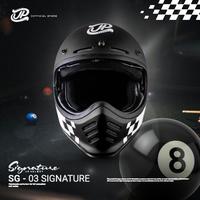 Gambar Helm Full Face Pria Wanita Retro Cakil Harian Motor Tebal Nyaman SNI DOT JP Retro Signature Motif - SG 03 Super Black - XL dari JPX HELMET Kab. Tangerang 2 Tokopedia