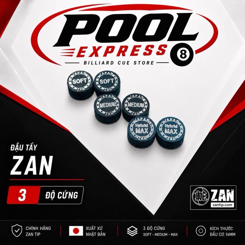 Đầu Tẩy bida ZAN ( Soft - Medium - Hybrid MAX) [Chính hãng]