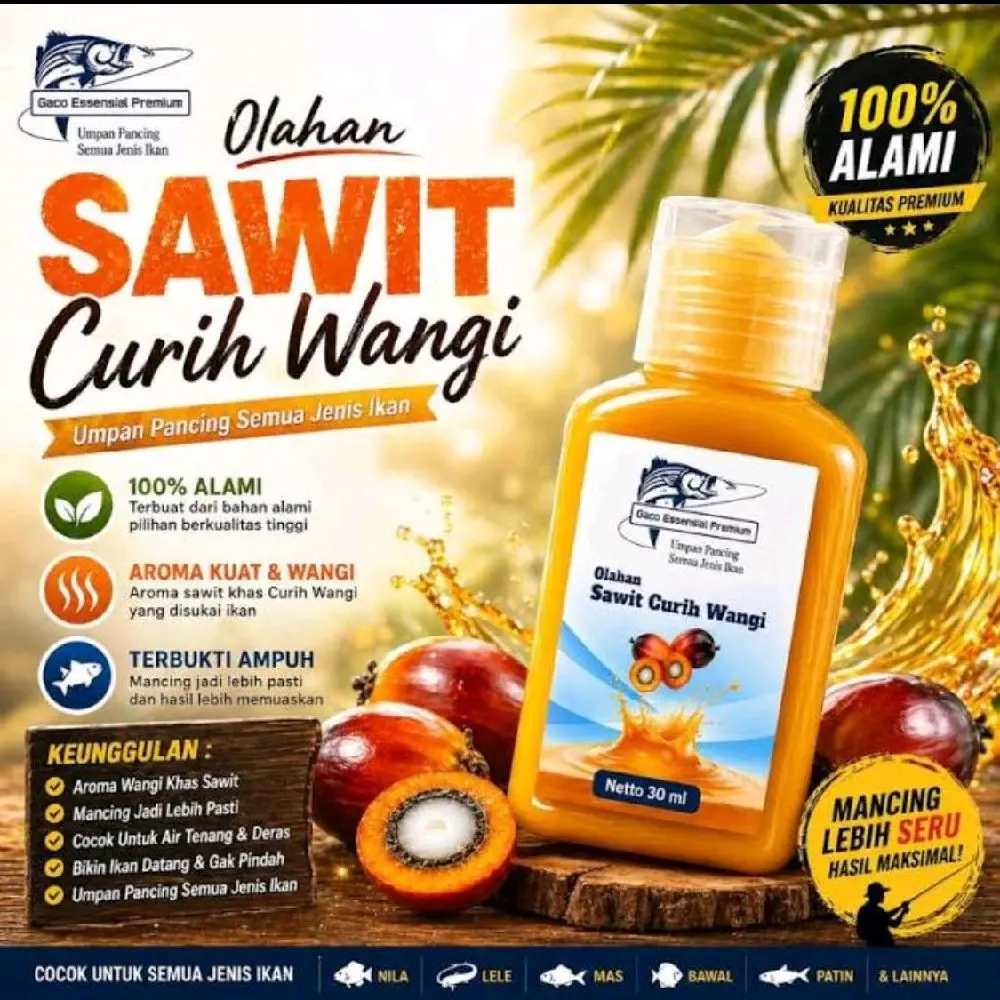[PROMO]-ESSEN GACO PREMIUM - OLAHAN KELAPA SAWIT ASLI GURIH WANGI 100% Alami Aroma Kuat & Wangi Terbukti Ampuh untuk Mancing Lebih Seru - Putih, Bahan