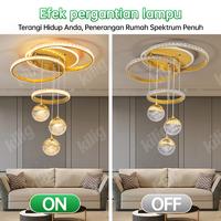 Gambar 【COD】lam puhi as mewah lampu kamar aesthetic lampu kristal mewah ruang tamu LED 3 warna modern minimalis ruang makan kamar tidur Indoor Lighting chandeliers Baja - B17-3-G【Remate/3 Warna/Menyediakan garans】 dari GOGEOUS Lampu store Kab. Tangerang 4 Tokopedia