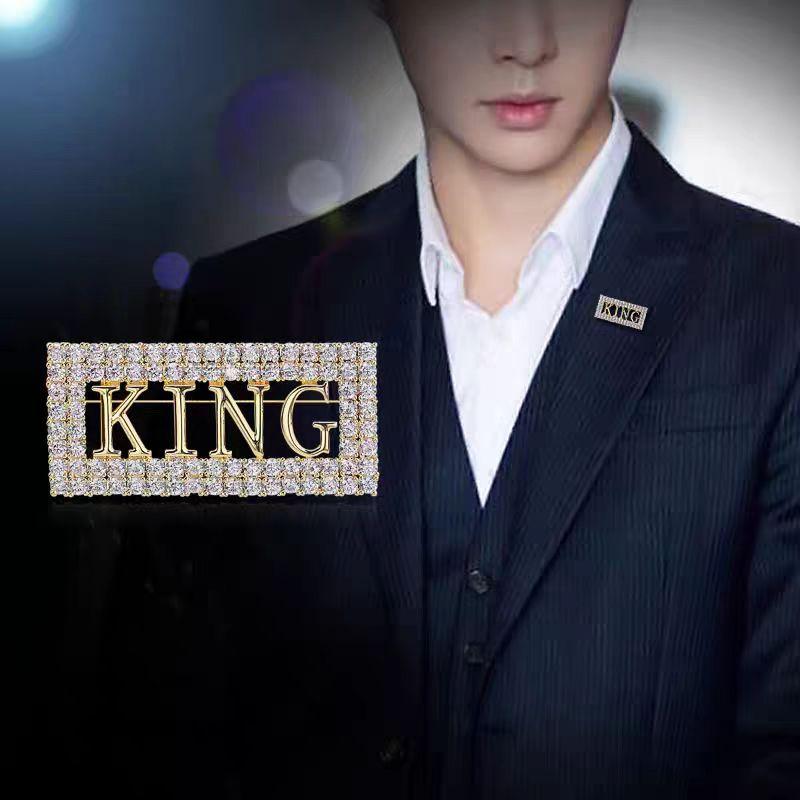 Elfindo - XZ144 Bros King Berlian Permata New Series /Brooch Jas Wanita / Pria Viral Fashion Mewah 1