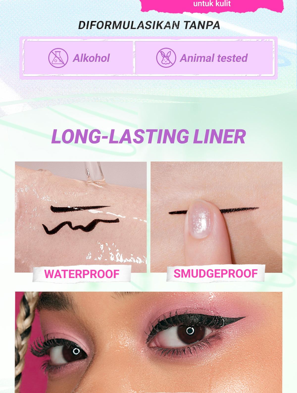 DAZZLE ME Lock & Wing! Duo Eyeliner Series Hyper Stay and Hyper Slim Smudgeproof Transferproof Waterproof Eyeliner Precise Tip