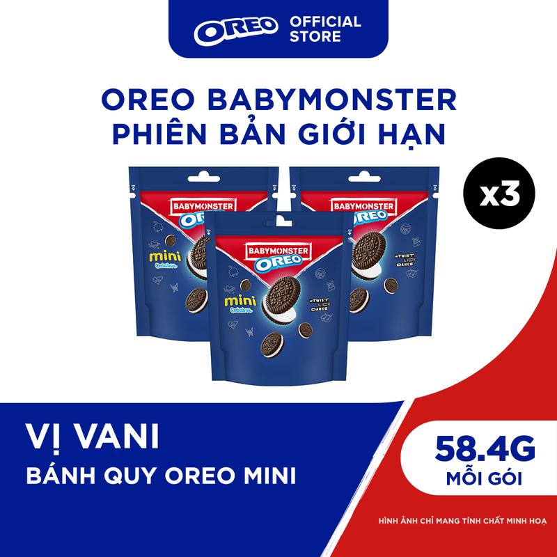 Combo 3 Hộp Bánh Quy OREO BABYMONSTER Mini Với Kem Vị Vani 58.4g