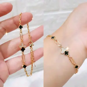 Gelang rantai bunga vancleef GR 2019 rodhium jewelry NAILA PERHIASAN